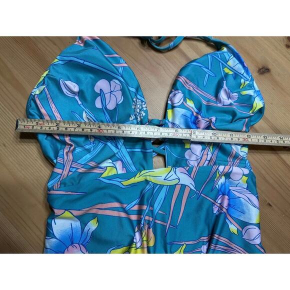 Mod Cloth Tropical Floral One Piece Swim Suit Women Small Resort Beach Trip Fun - Picture 4 of 10